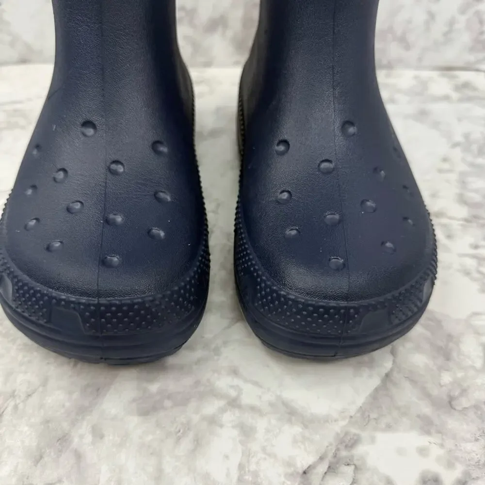 CROCS Classic Unisex Rain Outdoor Rubber Ankle Boots Navy Blue Kids Sz J2